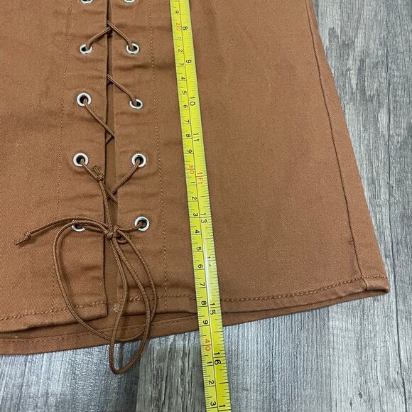 Brown Lace-Up Mini Skirt – Women’s XS/S (Stretch Fit) - Picture 7 of 7